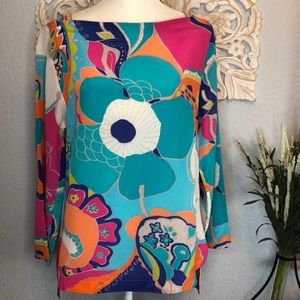 Trina Turk Multicolored Silk Blouse Large